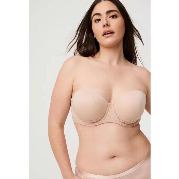 Torrid Bra 44DDD Plus Bombshell Everyday Strapless Push-Up Lace New without Tag - Picture 4 of 6